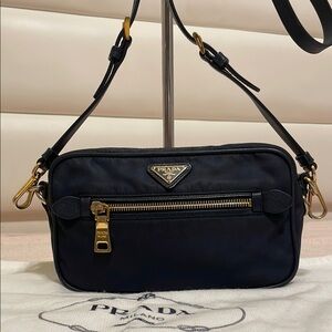 Prada Dark Navy Blue Nylon Camera Bag